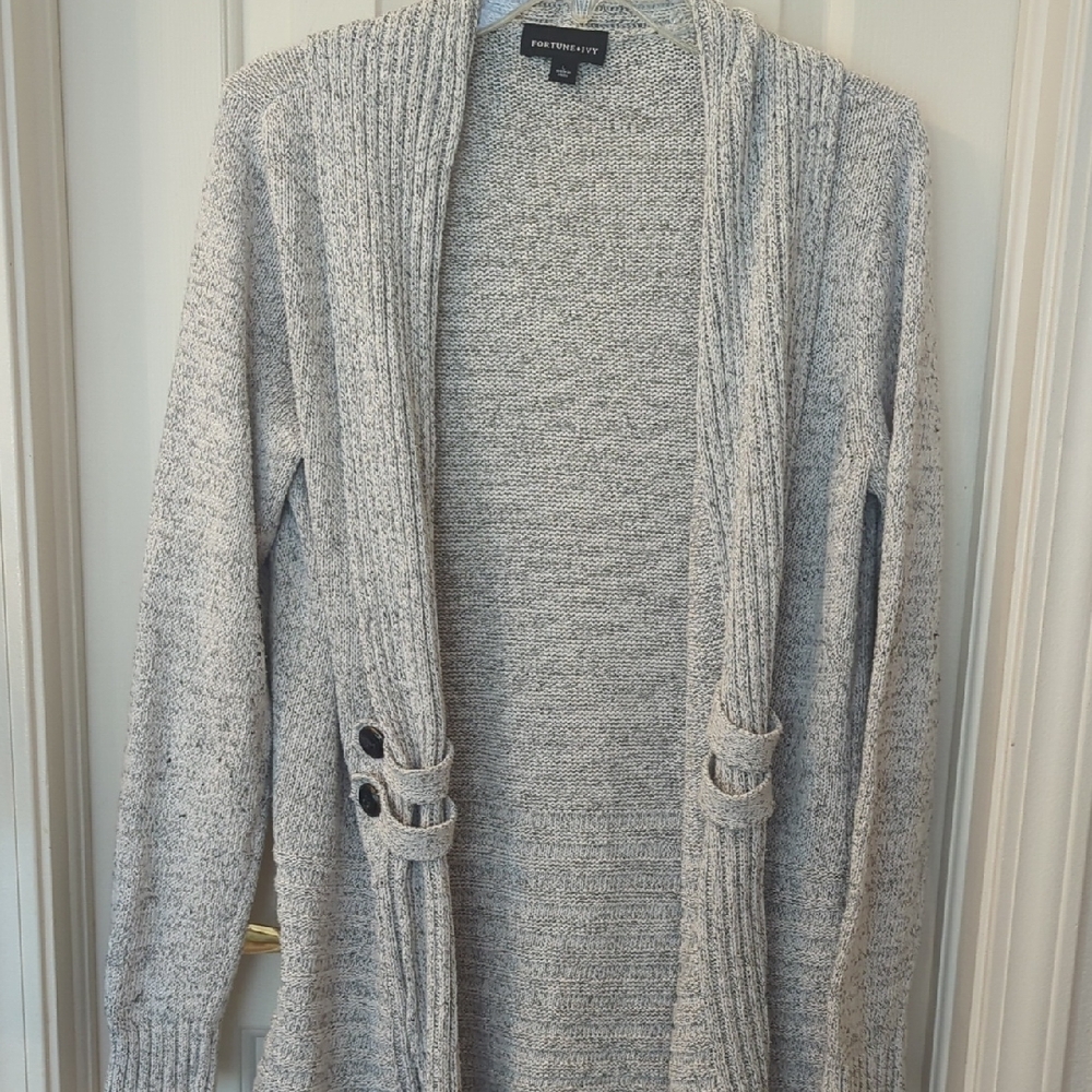 New‎ York & Company Light Gray Knit Cardigan